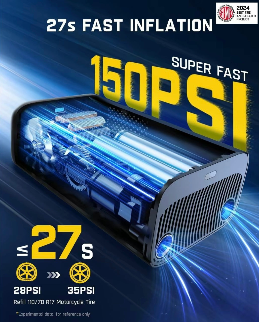 Portable Tire Inflator 150PSI High-Pressure